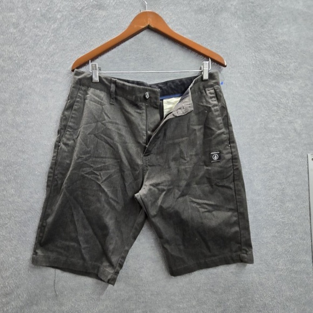 Volcom Men Shorts‎ 32 Gray Chino Logo 11" Inseam Casual